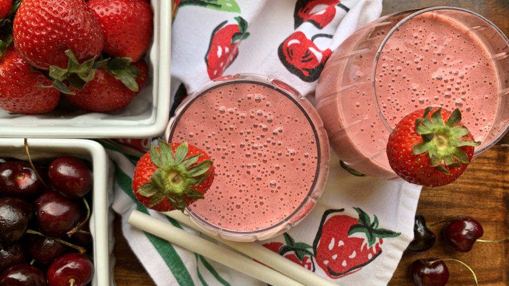 Strawberry Cherry Smoothie - Spirited and Then Some